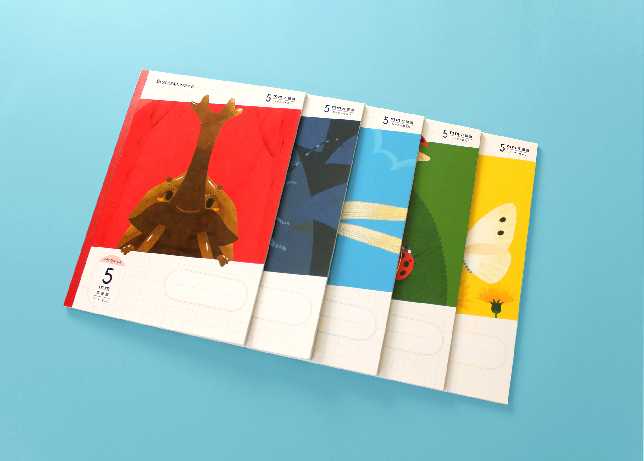 ジャポニカ学習帳「DAISO 昆虫イラストノート」表紙 イメージ1